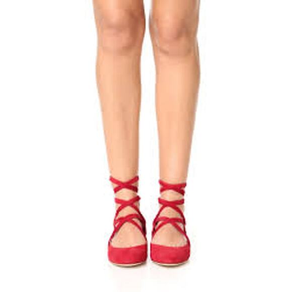 DVF Diane von Furstenberg Dakar Lace Up Ballet Style Flats Suede US 6.5 BLACK - Picture 7 of 11